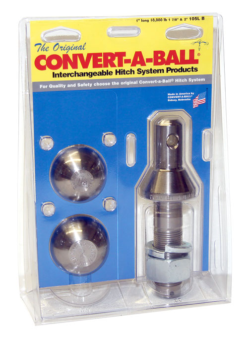 Convert-A-Ball 105LB Super-Long Nickel-Plated Shank with 2 Balls 1 